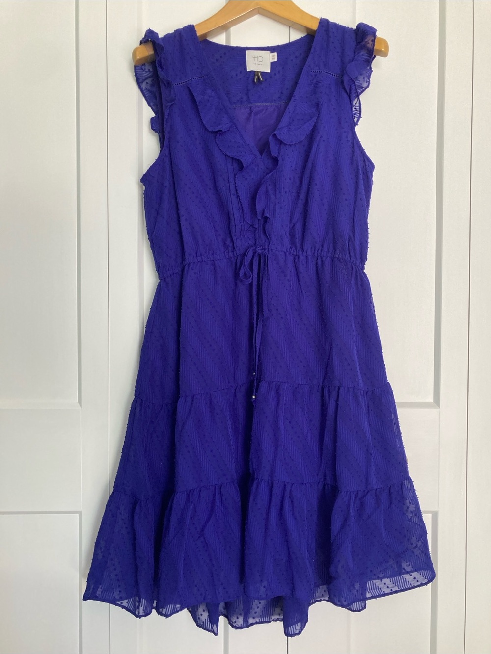 HD Ruffled Sleeveless Royal Purple/Blue Tiered Dress